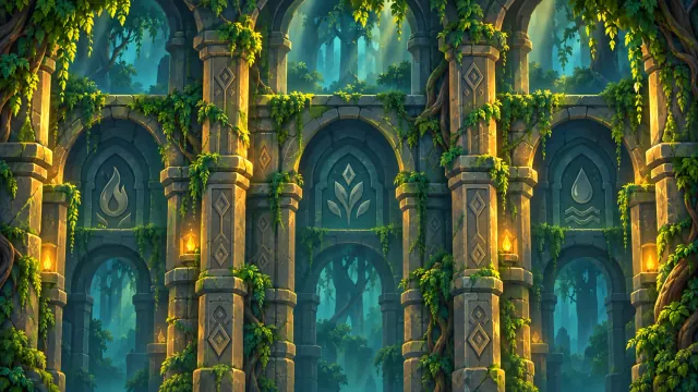Fireboy and Watergirl explore a glowing forest temple together